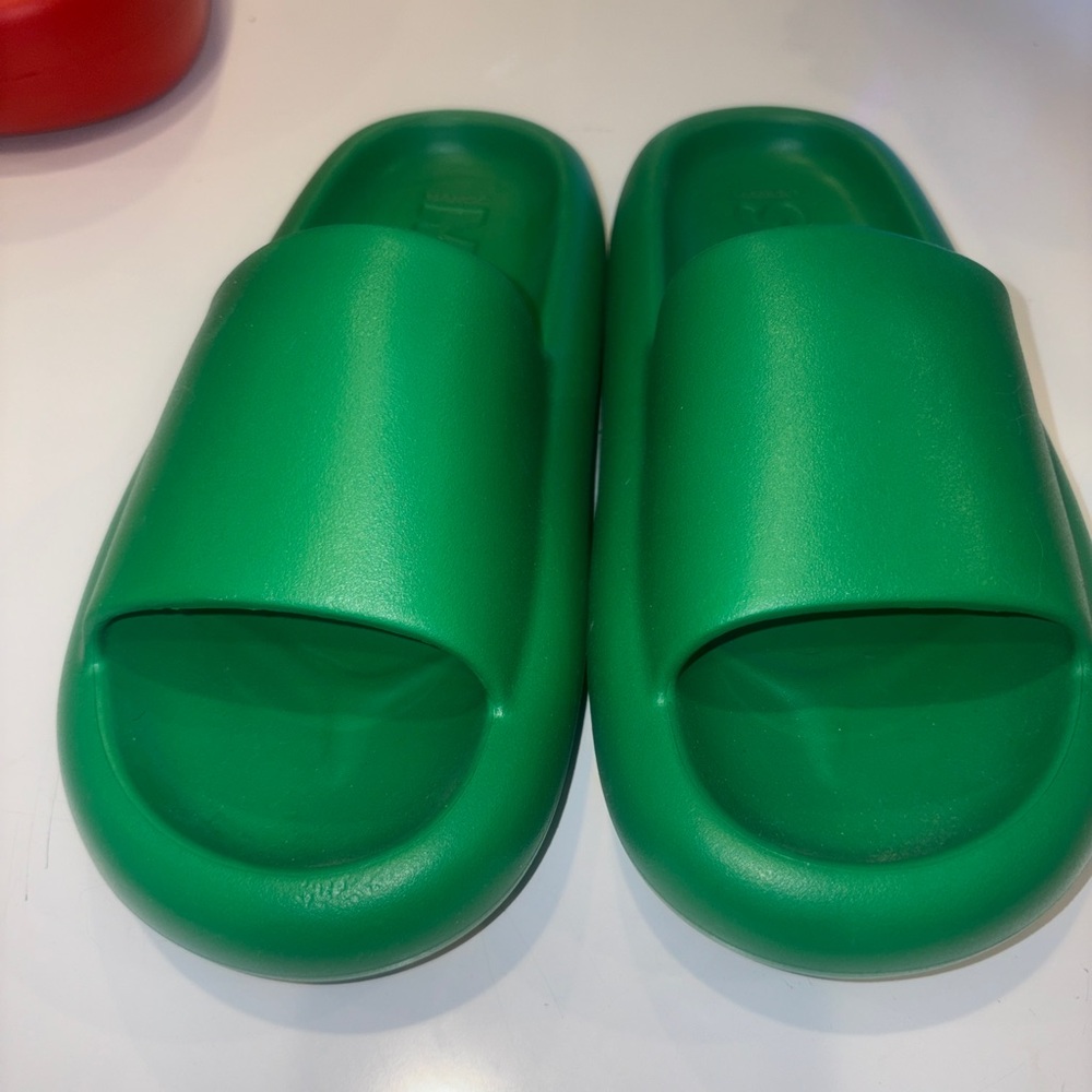 Mango Green Slide Sandals